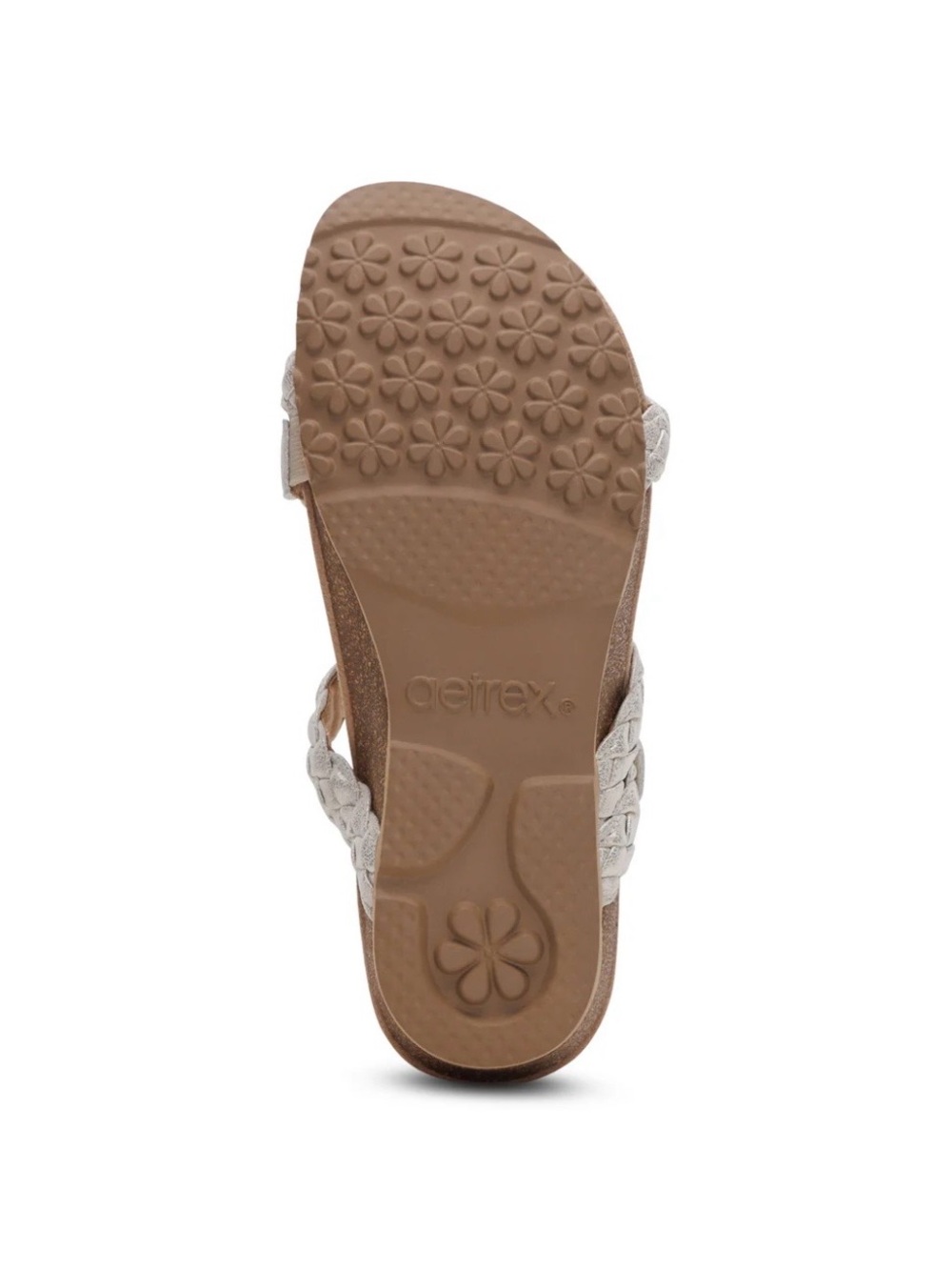 NWT Aetrex Josie Braided Triple-Strap Adjustable Size 9 Champagne Women Sandals - Picture 8 of 9